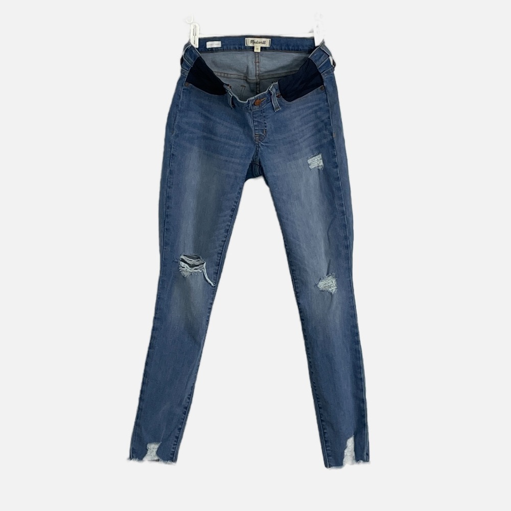 Madewell Women's Skinny Jeans - Medium Blue Ripped